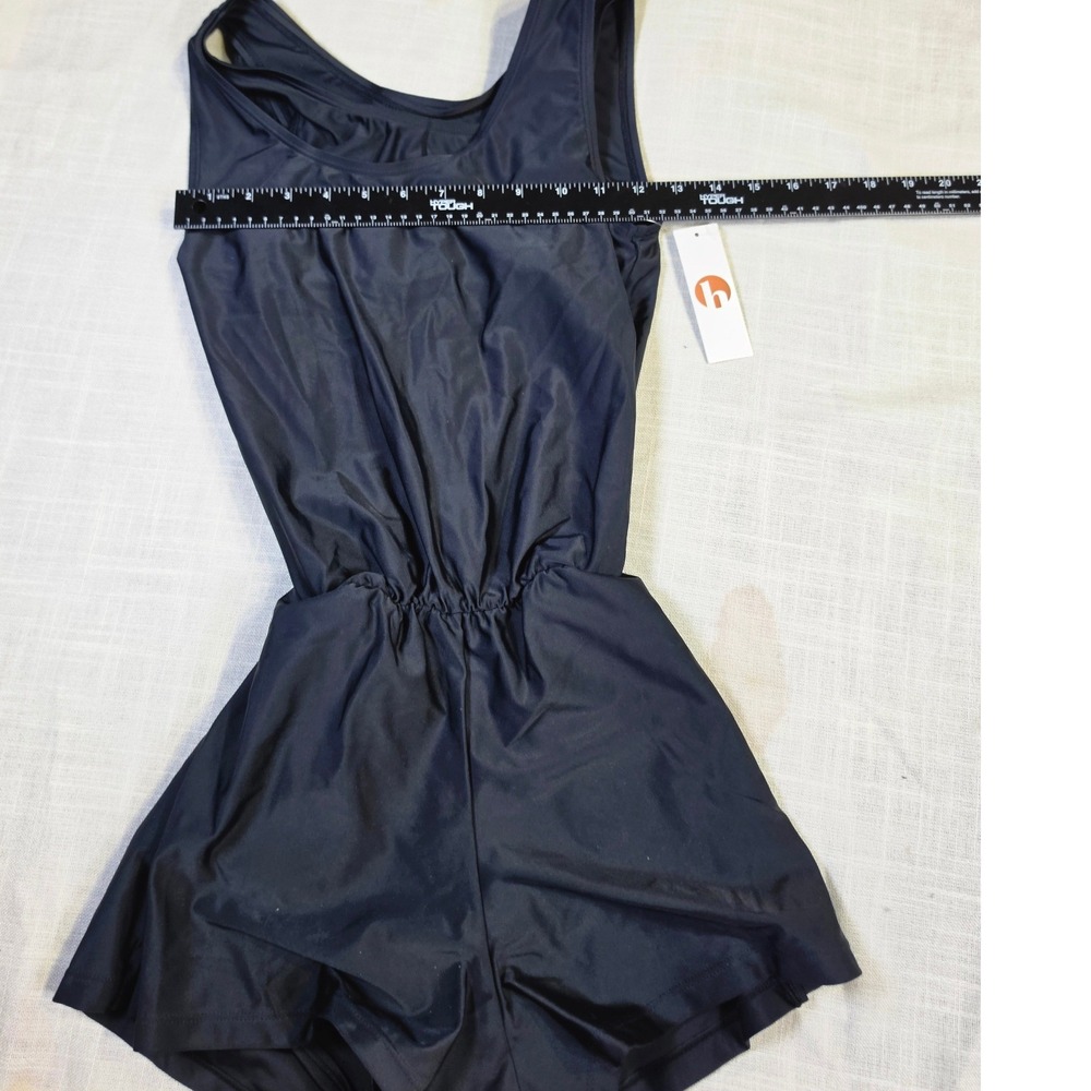 Honey Mark XXS Black Sleeveless Elastic Waist Athletic Romper One Piece